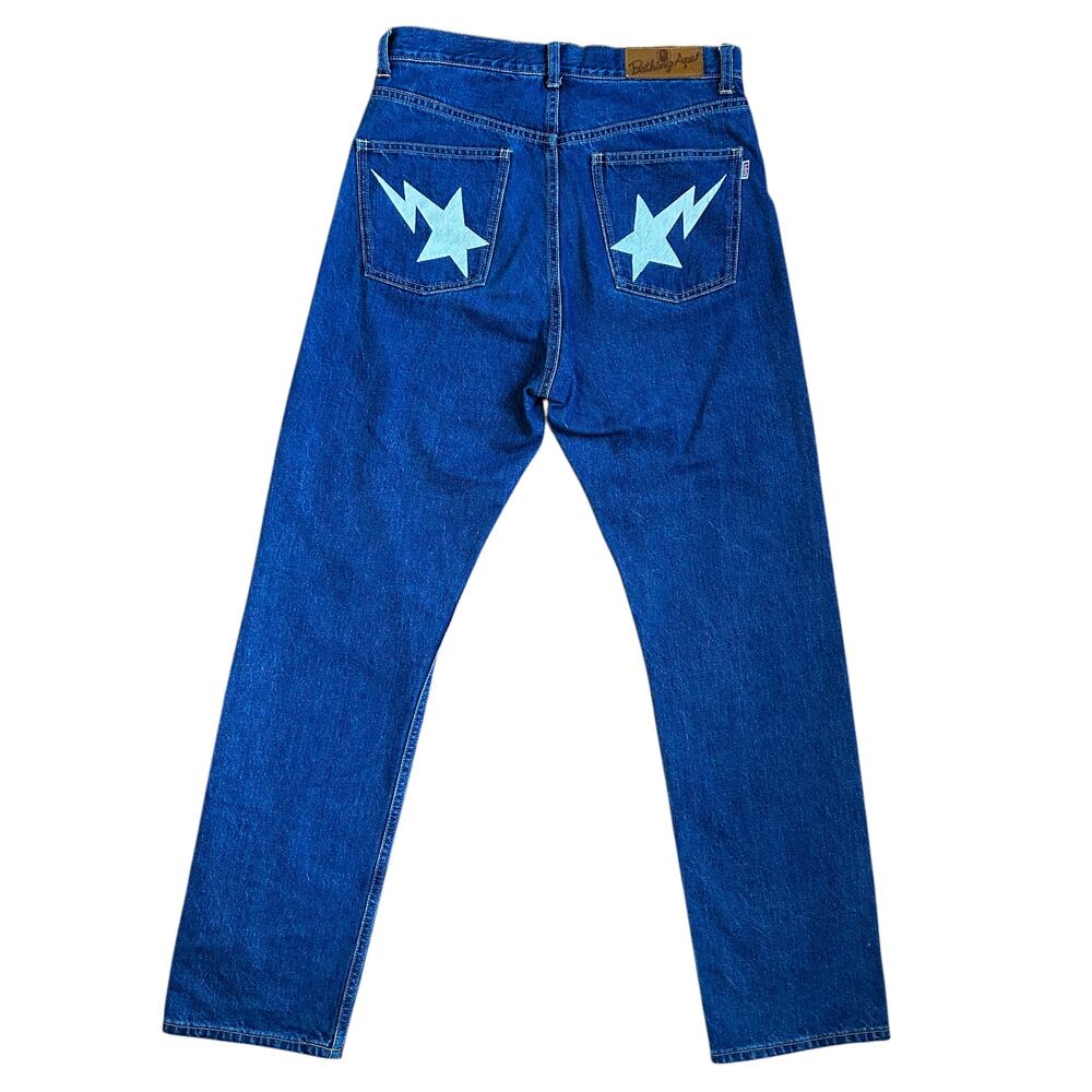 28" X 28" Bape Womens Double Star Straight Leg Denim